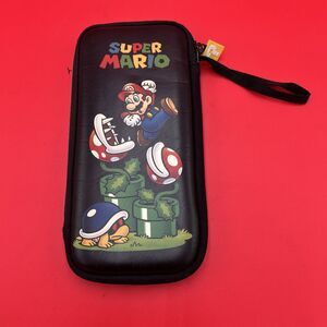 Super Mario Bros Nintendo Switch Lite Travel Carry Case Zip Vinyl Black